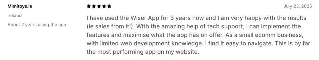 Wiser shopify reviews